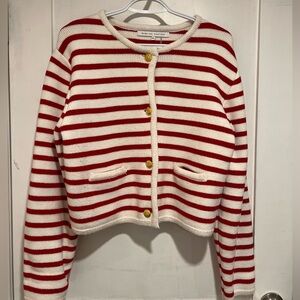 English Factory Button-Front Cardigan